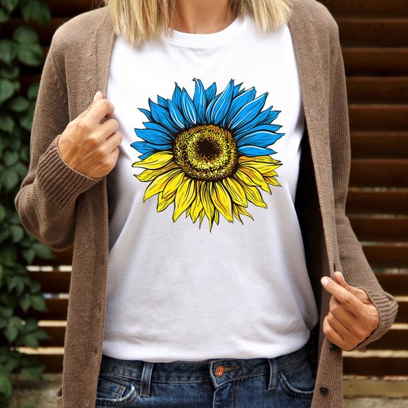 Ukraine shirt ,Sunflower shirt, Sunflower Ukraine, Ukrainian flag , Ukraine Flag - Picture 1 of 4